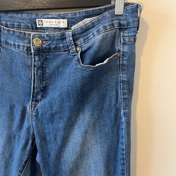 ANNE KLEIN JEANS | Women's Slim Straight Jeans Blue Size 12 - Picture 3 of 12